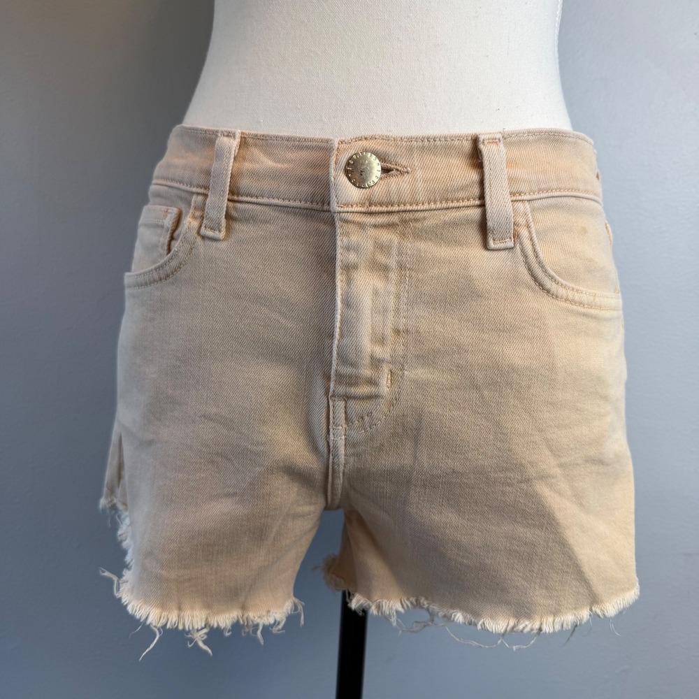 L'AGENCE Ryland High Rise Denim Shorts Terracotta Peach Cut Off Size 26